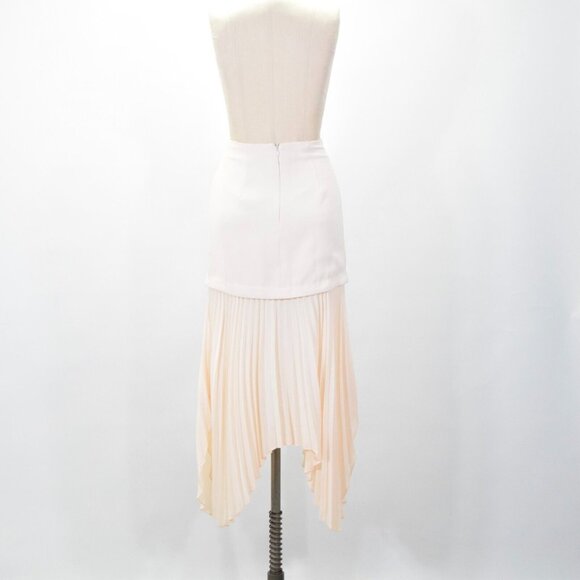 C/MEO COLLECTIVE Cream Ivory Pleated Chiffon Midi Skirt - Picture 7 of 9